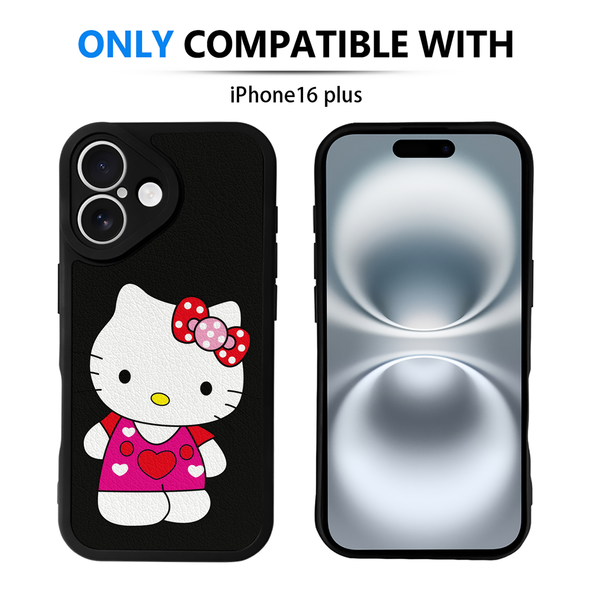（画像用） Hello Kitty ハローキティ 【iPhone 16シリーズ対応】シリコンスマホケース（レザー調） 材質：シリコン